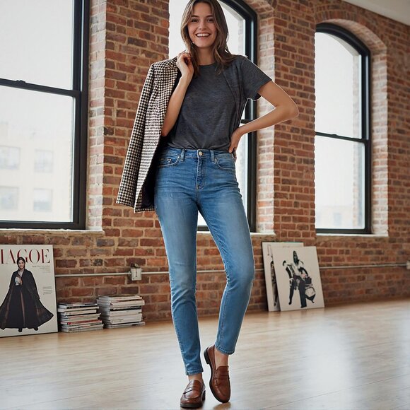 GRLFRND Kendall High-Rise Super Skinny Jeans Vintage Wash 25W - Picture 1 of 8